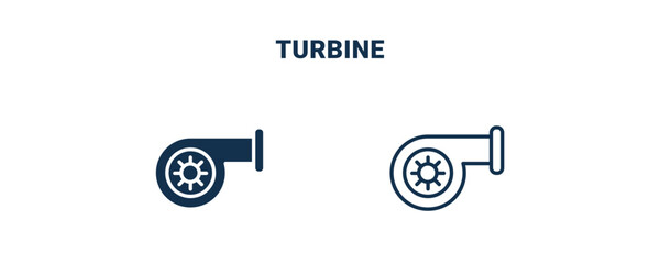 turbine icon. Outline and filled turbine icon from electronic device and stuff collection. Line and glyph vector isolated on white background. Editable turbine symbol. © Abstract