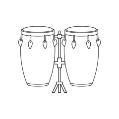 Isolated pair of drums musical instrument icon Flat design Vector