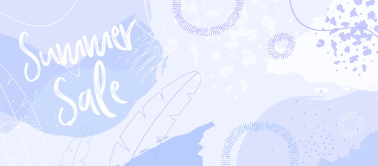 Summer Yellow Background Layout Banners Design Concept with Tropical Leaves and floral pattern. Horizontal design template with summer aesthetic abstract graphic. 