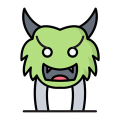 Spooky Monster Line Color Halloween Icon
