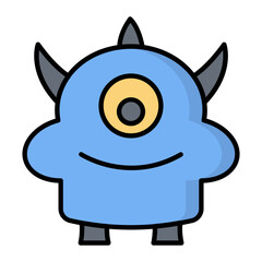 Spooky Monster Line Color Halloween Icon