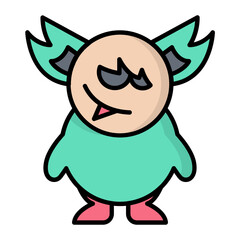 Spooky Monster Line Color Halloween Icon