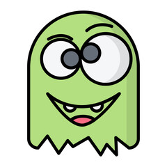 Spooky Monster Line Color Halloween Icon