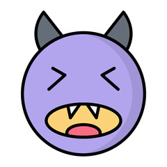 Spooky Monster Line Color Halloween Icon