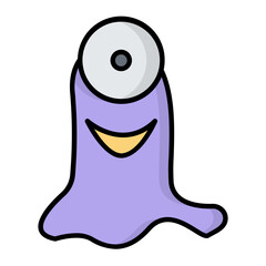 Spooky Monster Line Color Halloween Icon