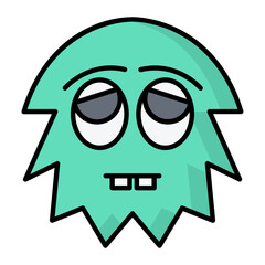Spooky Monster Line Color Halloween Icon