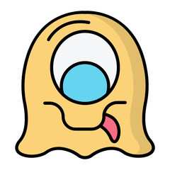 Spooky Monster Line Color Halloween Icon