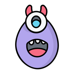 Spooky Monster Line Color Halloween Icon