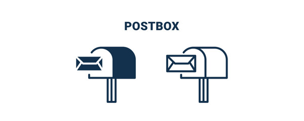 postbox icon. Outline and filled postbox icon from delivery and logistics collection. Line and glyph vector isolated on white background. Editable postbox symbol.