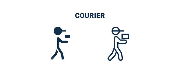 courier icon. Outline and filled courier icon from delivery and logistics collection. Line and glyph vector isolated on white background. Editable courier symbol.