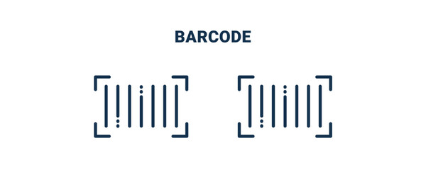 barcode icon. Outline and filled barcode icon from delivery and logistics collection. Line and glyph vector isolated on white background. Editable barcode symbol.