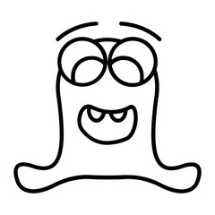 Monsters Thin Line Icon Outline Spooky Monster
