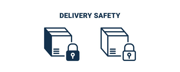 delivery safety icon. Outline and filled delivery safety icon from delivery and logistics collection. Line and glyph vector isolated on white background. Editable delivery safety symbol.