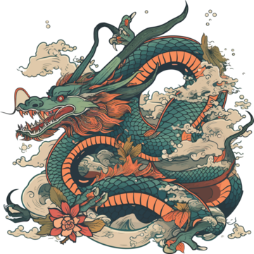 Japanese Style Japanese Dragon Png Transparent Png  vhv