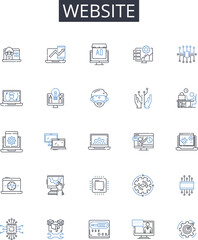 Website line icons collection. Home Page, Online Portal, Internet Location, Web Space, Digital Platform, Cyberspace Connection, Virtual Domain vector and linear illustration. Cyber Site,Net Location