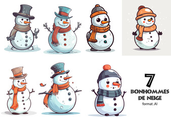 7 bonhommes de neige