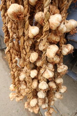 Garlic sold at a bazaar in Cyprus