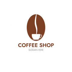 A LOGO OF A CUP WITH SMOKE INSIDE COFFEE, FOR COFFEE SHOP OR CAFE