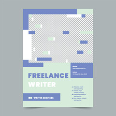 Freelance Writer Flyer Template. A clean, modern, and high-quality design of Flyer vector design. Editable and customize template flyer