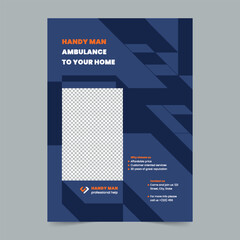Handy Man Flyer Template. A clean, modern, and high-quality design of Flyer vector design. Editable and customize template flyer