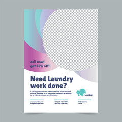 Laundry Flyer Template. A clean, modern, and high-quality design of Flyer vector design. Editable and customize template flyer