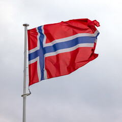 Norway Flag Bad Weather