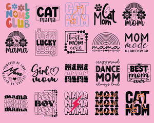 Mom SVG T-shirt Design Bundle.