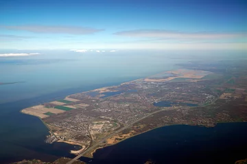 Fotobehang rotterdam north sea aerial Netherlands holland panorama from airplane before landing to AMsterdam SChipol airport © Andrea Izzotti