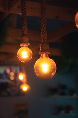 Night warm Light with tungsten bulb