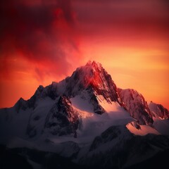 Fototapeta na wymiar Mountain at sunset