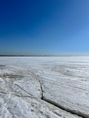 Frozen sea surface, ice. arctic landscape