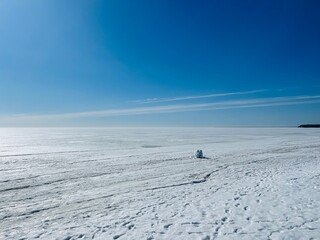 Fototapeta na wymiar Frozen sea surface, ice. arctic landscape