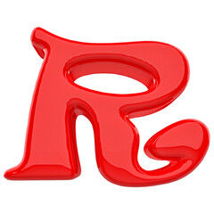 3d letter R red font 
