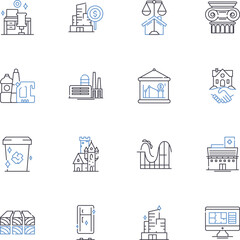 Rental property line icons collection. Lease, Tenant, Landlord, Property, Rent, Rental, Agreement vector and linear illustration. Apartment,House,Condo outline signs set