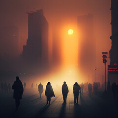Fototapeta premium City in Fog 