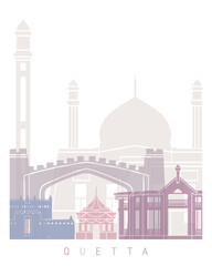 QUETTA SKYLINE POSTER PASTEL
