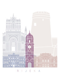 Obraz premium RIJEKA SKYLINE POSTER PASTEL