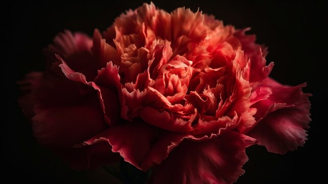 romantic essence of a carnation close-up. AI generated