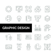 Graphic Design icons set for website and mobile site and apps.