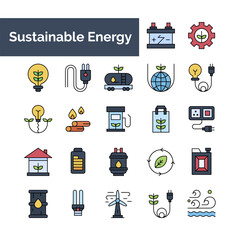 Sustainable Energy icons pack. Sustainable Energy symbols collection. Graphic icons element.