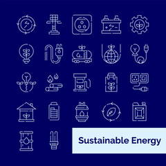 Sustainable Energy icons pack. Sustainable Energy symbols collection. Graphic icons element.