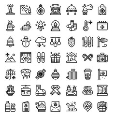 Set of winter icons. Vector Illustration.