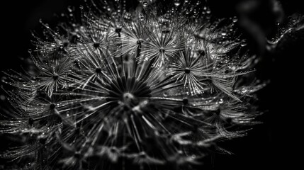 Intricate patterns of a dandelion. AI generated illustration