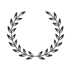 Naklejka premium Vintage Leaf Laurel Wreath Circular Award Decoration Isolated Vector Illustration