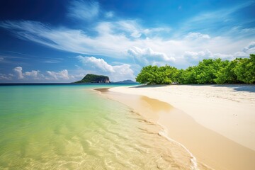 Obraz premium sea,beach with palm trees, ai generative