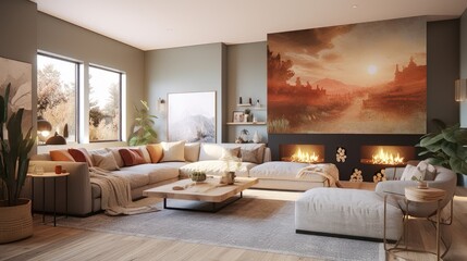Bohemian Oasis Living Room 3. Generative AI