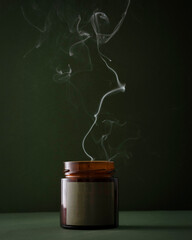 Handmade candles made from coconut wax, beeswax. Candle with the aroma of needles, spruce, pine, wood