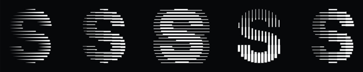 Letter S Logo Collection with Abstract Line Pattern