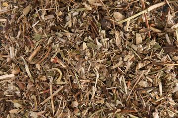Overhead view of dried labdanum  (Cistus)