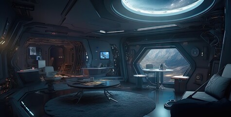 Galactic Sci-Fi Living Room 3. Generative AI